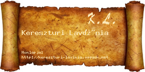 Kereszturi Lavínia névjegykártya